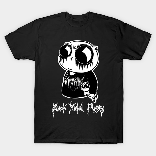 Black Metal Pussy T-Shirt by SaraWired